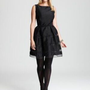 Taylor Dresses Plus Shatung Party Dress Elegant Black Sleeveless Sz 4